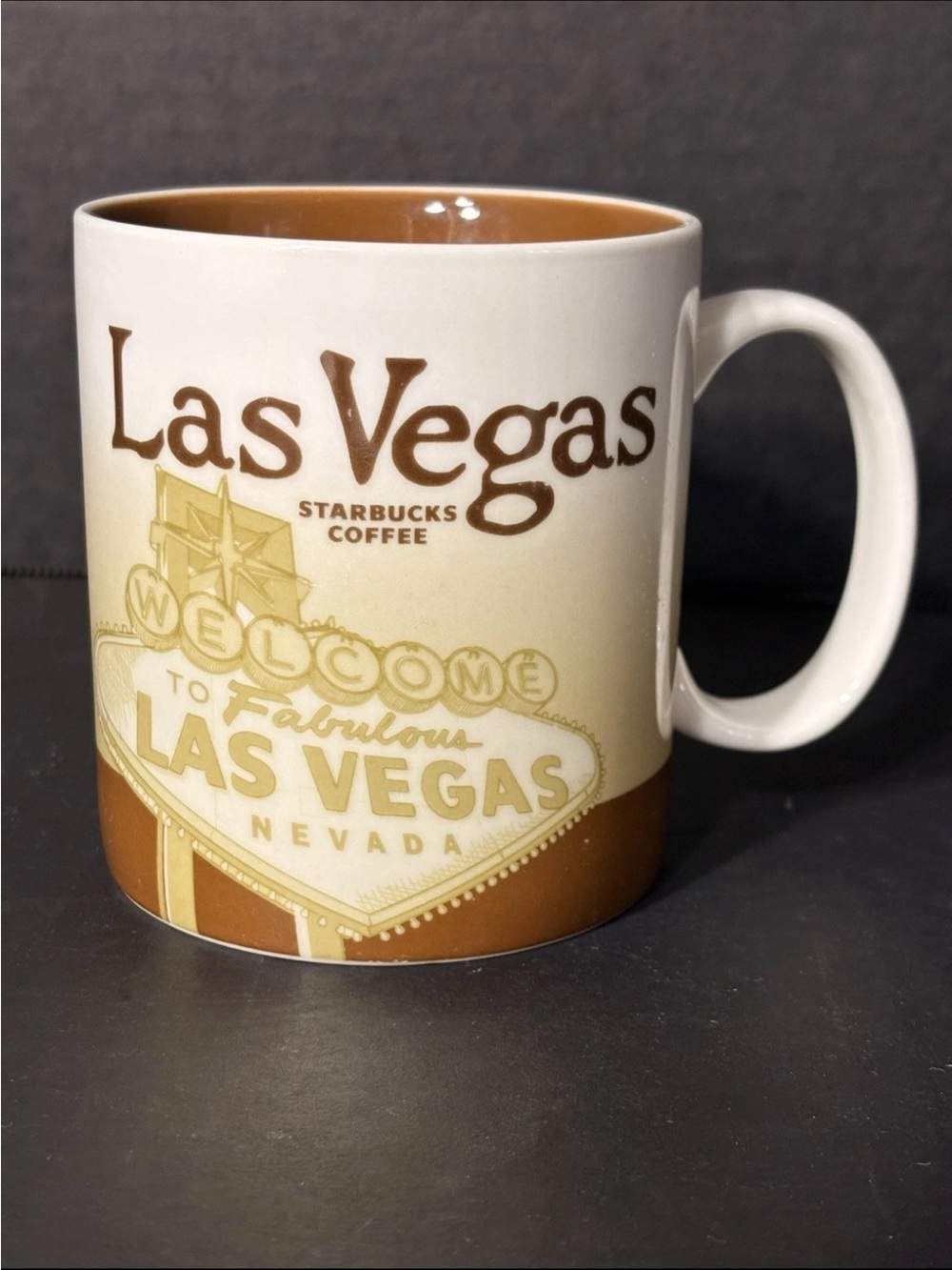 Starbucks Las Vegas Collector Series Global Icon 16oz Mug Brown Ceramic